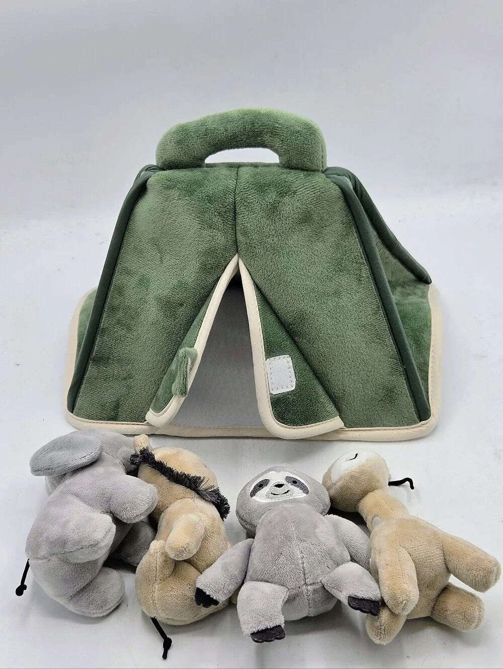 Lambs & Ivy Safari Tent Plush Nursery Toy Set Green Plush Animals 5pc - Picture 7 of 16